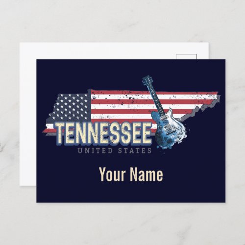 Tennessee United States Retro State Vintage USA Holiday Postcard