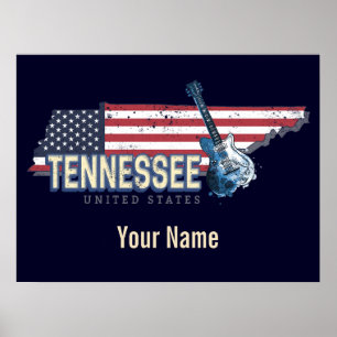 Tennessee United States Retro State Vintage USA Poster