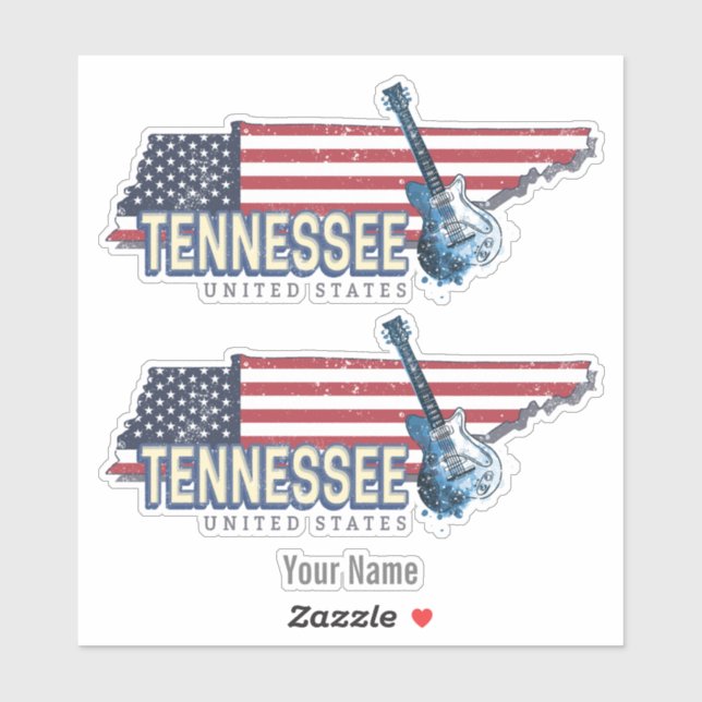Tennessee United States Retro State Vintage USA Sticker (Sheet)