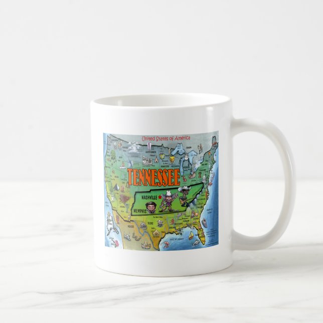 Tennessee USA Map Coffee Mug (Right)