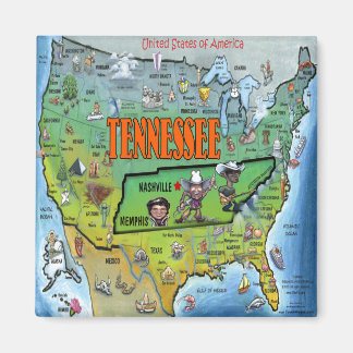 Tennessee USA Map Magnet