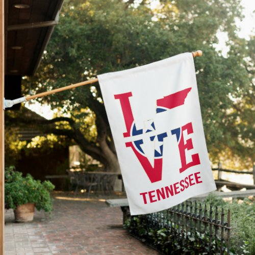 Tennessee USA State Love House Flag