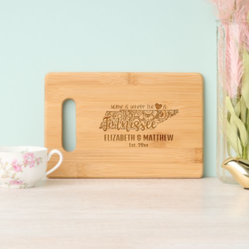 Tennessee USA state map outline newly weds USA Cutting Board