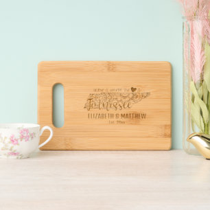 Tennessee USA state map outline newly weds USA Engraved Cutting Board