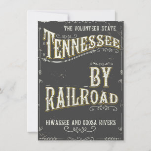 Tennessee USA vintage Railroad poster Invitation