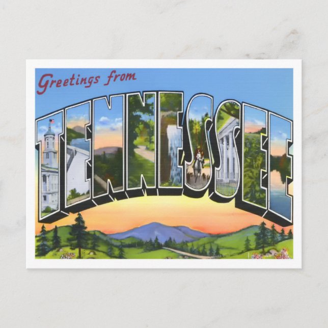 Tennessee Vintage Big Letters Postcard (Front)
