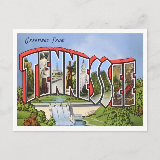 Tennessee Vintage Big Letters Postcard (Front)