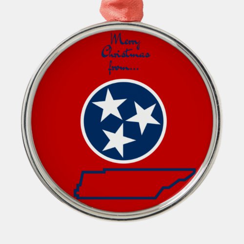 Tennessee _ Volunteer State Cheer Metal Ornament