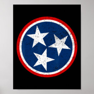 Tennessee Volunteer State - Distressed Tristar Fla Poster