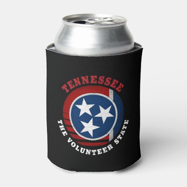 TENNESSEE VOLUNTEER STATE FLAG  CAN COOLER (Can Front)