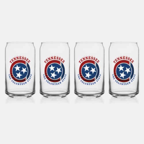 TENNESSEE VOLUNTEER STATE FLAG CAN GLASS