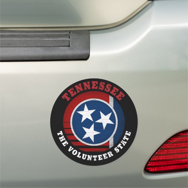 TENNESSEE VOLUNTEER STATE FLAG CAR MAGNET (In Situ)
