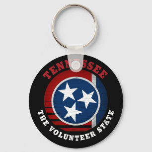 TENNESSEE VOLUNTEER STATE FLAG KEYCHAIN