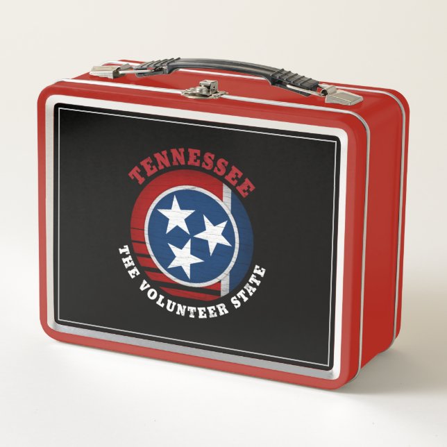 TENNESSEE VOLUNTEER STATE FLAG METAL LUNCH BOX (Front)