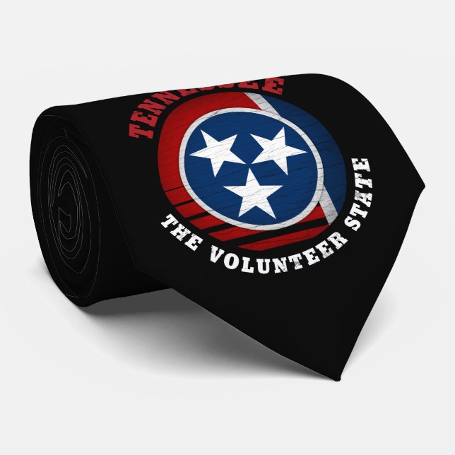 TENNESSEE VOLUNTEER STATE FLAG NECK TIE (Rolled)