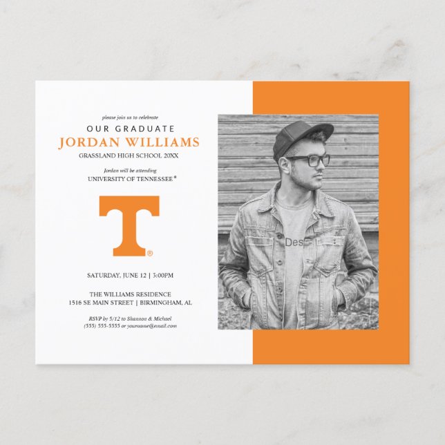 Tennessee Volunteers Graduate Announcement Postcard (Front)