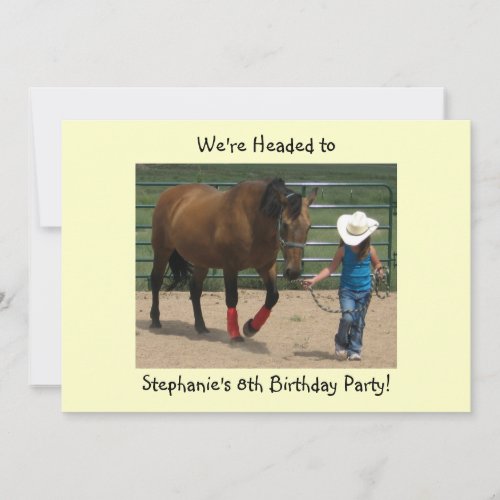 Tennessee Walking Horse and Girl - Party Announcements