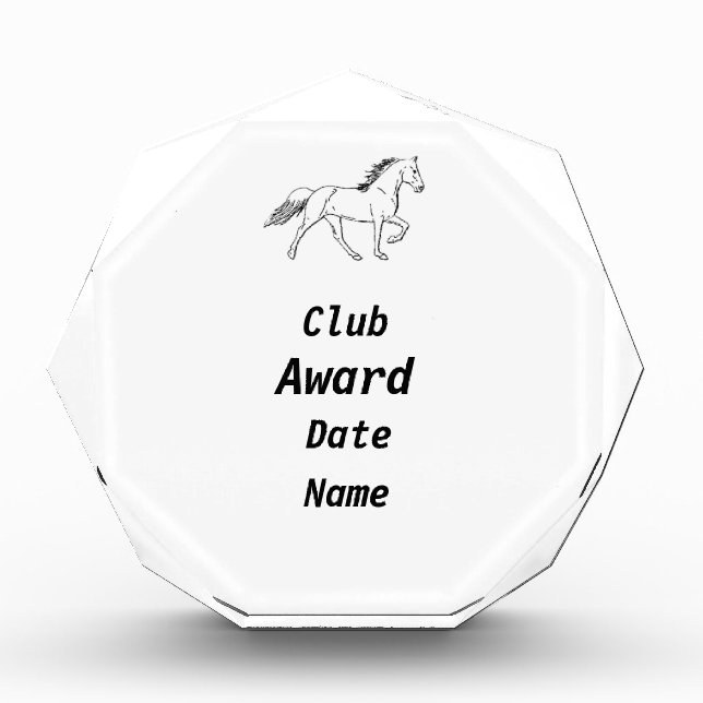 Tennessee Walking Horse Award (Front)