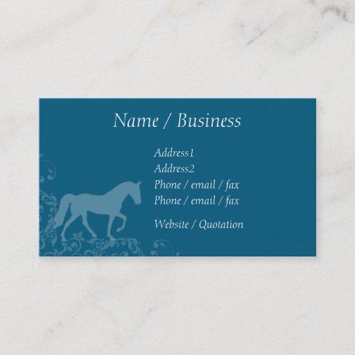 Customizable Tennessee Walking Horse Flourish Profile Business Card