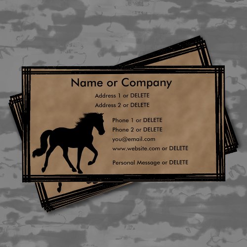 Tennessee Walking Horse Silhouette Personal Business Card Templates