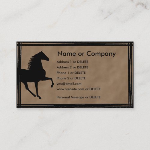 Tennessee Walking Horse Silhouette Personal Business Card