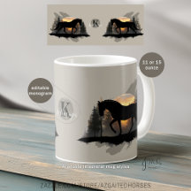 Tennessee Walking Horse Sunset Silhouette Monogram