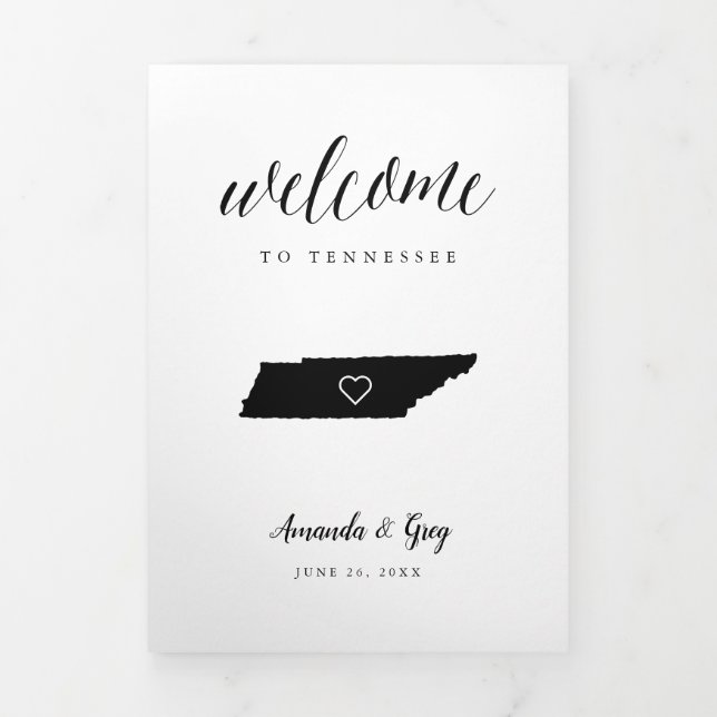 Tennessee Wedding Welcome Letter & Itinerary Tri-Fold Program (Cover)