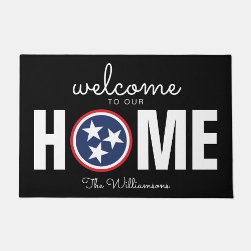 Tennessee Welcome Home Red White Blue TN Flag Door Doormat