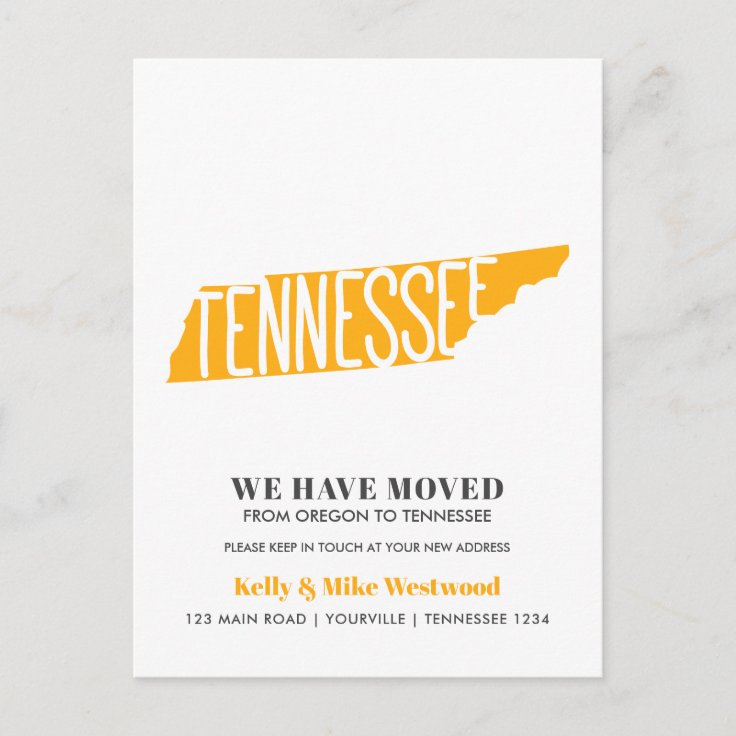 TENNESSEE We've moved New address New Home Postcard Zazzle