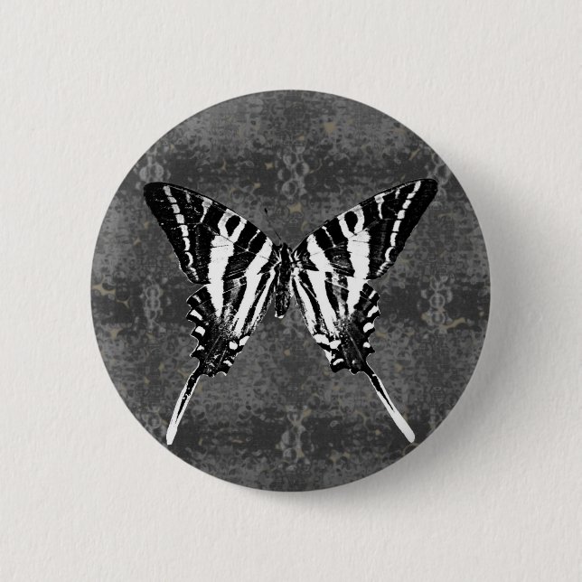 Tennessee Zebra Swallowtail Butterfly Button (Front)