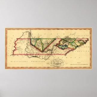 TennesseePanoramic MapTennessee Poster
