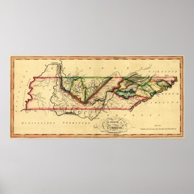 TennesseePanoramic MapTennessee Poster (Front)