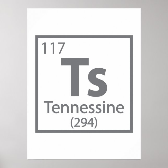 Tennessine - Tennessee Science Periodic Table Poster (Front)