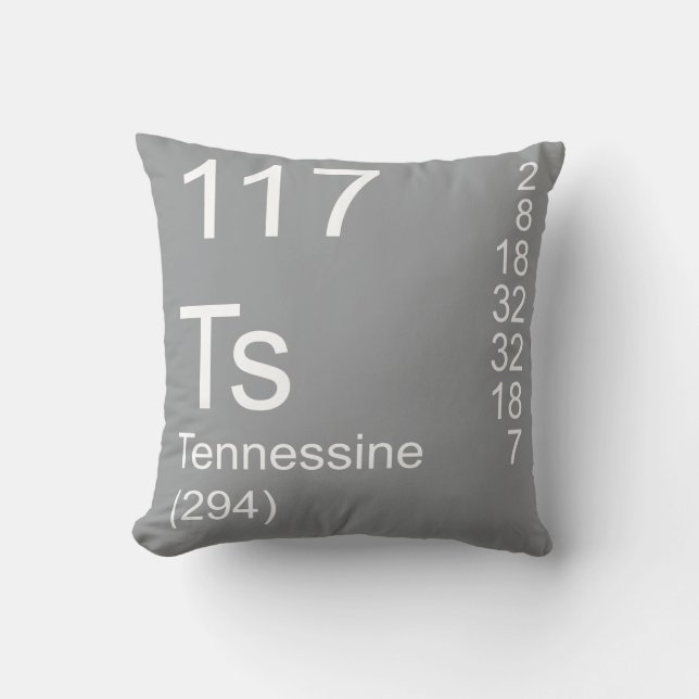 Tennessine Throw Pillow (Front)