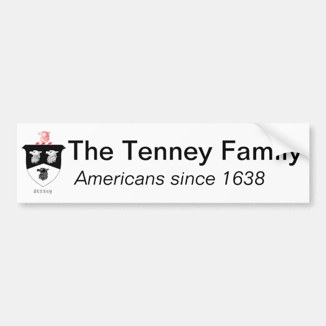 Tenney Family Bumper Sticker (Front)