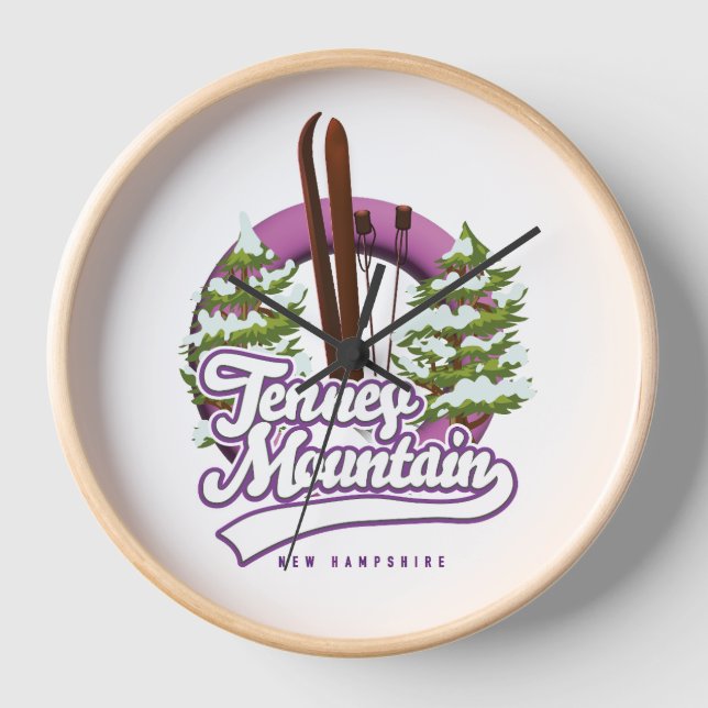 Tenney mountain new hampshire ski logo clock (Front)