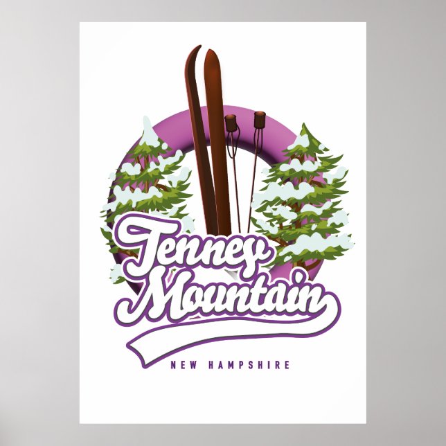 Tenney mountain new hampshire ski logo poster (Front)