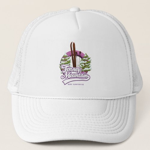 Tenney mountain new hampshire ski logo trucker hat