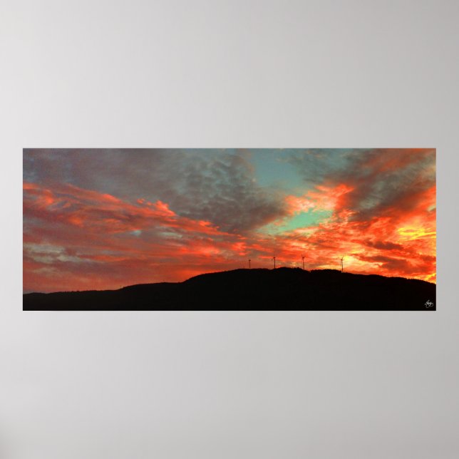 Tenney Mountain Windfarm Sunset Poster (Front)