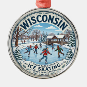 Tenney Park Lagoon Wisconsin Metal Ornament