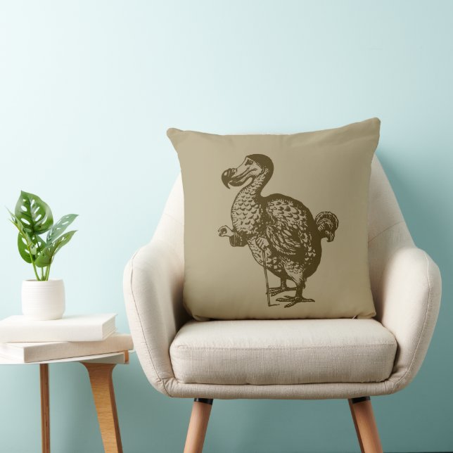 Tenniel's Dodo, Sepia Throw Pillow (Chair)