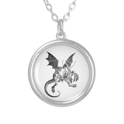 Tenniels Jabberwock Silver Plated Necklace