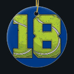Tennis 18th Birthday Boy Girl Eighteen 18 Years Ceramic Ornament<br><div class="desc">Tennis 18th Birthday Boy Girl Eighteen 18 Years Old Bday Gift. Perfect gift for your dad,  mom,  papa,  men,  women,  friend and family members on Thanksgiving Day,  Christmas Day,  Mothers Day,  Fathers Day,  4th of July,  1776 Independent day,  Veterans Day,  Halloween Day,  Patrick's Day</div>