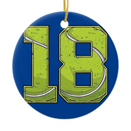 Tennis 18th Birthday Boy Girl Eighteen 18 Years Ceramic Ornament