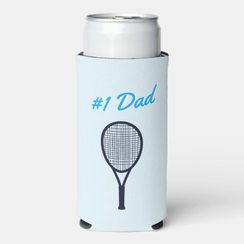 Tennis 1 Dad Fathers Day Blue Gift Seltzer Can Cooler