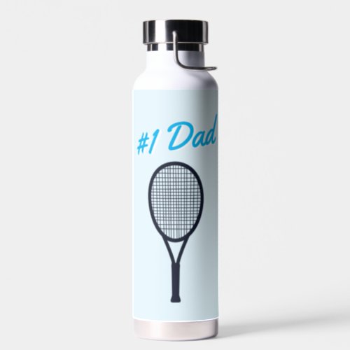 Tennis 1 Dad Fathers Day Blue Gift Water Bottle