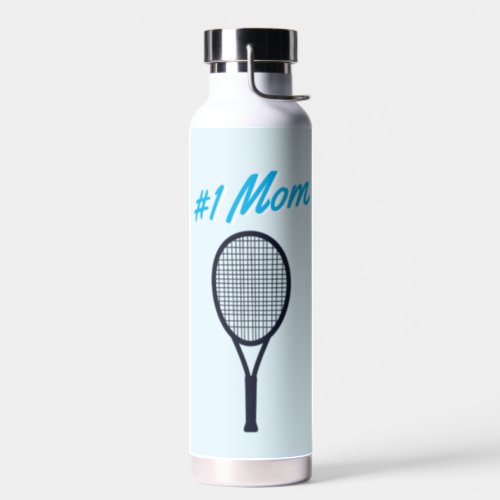 Tennis 1 Mom Mothers Day Blue Gift Water Bottle