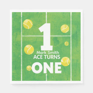 Tennis 1st Birthday on court Napkins