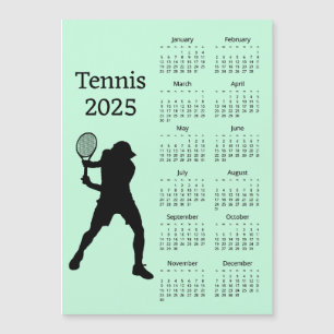 Tennis 2025 Calendar Magnetic Card