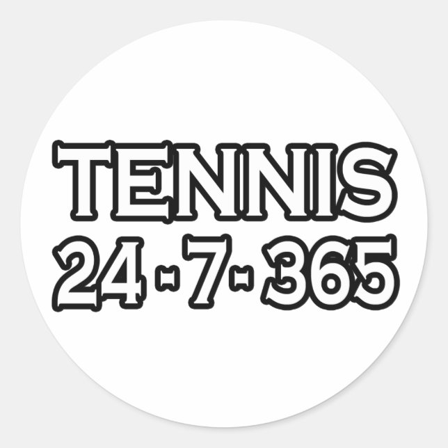 Tennis 24-7-365 classic round sticker (Front)